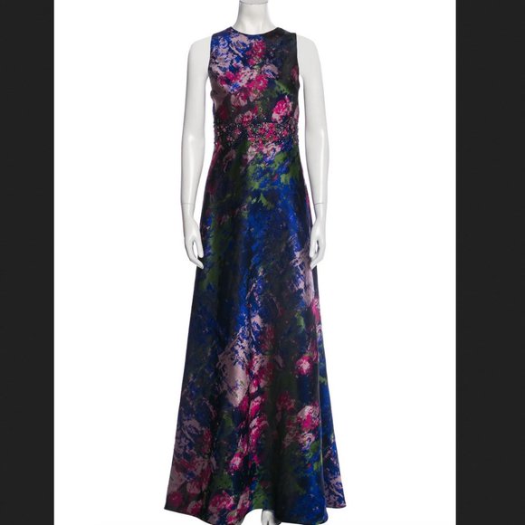 Carmen Marc Valvo Brocade Gown - NWOT - Picture 2 of 2